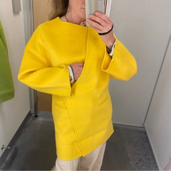 Blue Sky Factory Mongolian wool coat Sz S/M - Picture 8 of 11